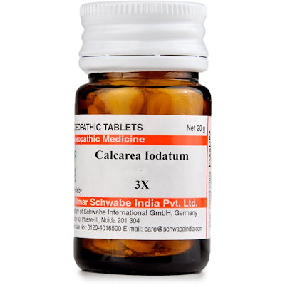 Medicines Mall - Willmar Schwabe India Calcarea Iodatum LATT (3X) (20 GM) Triturations / Homoeo Tablets